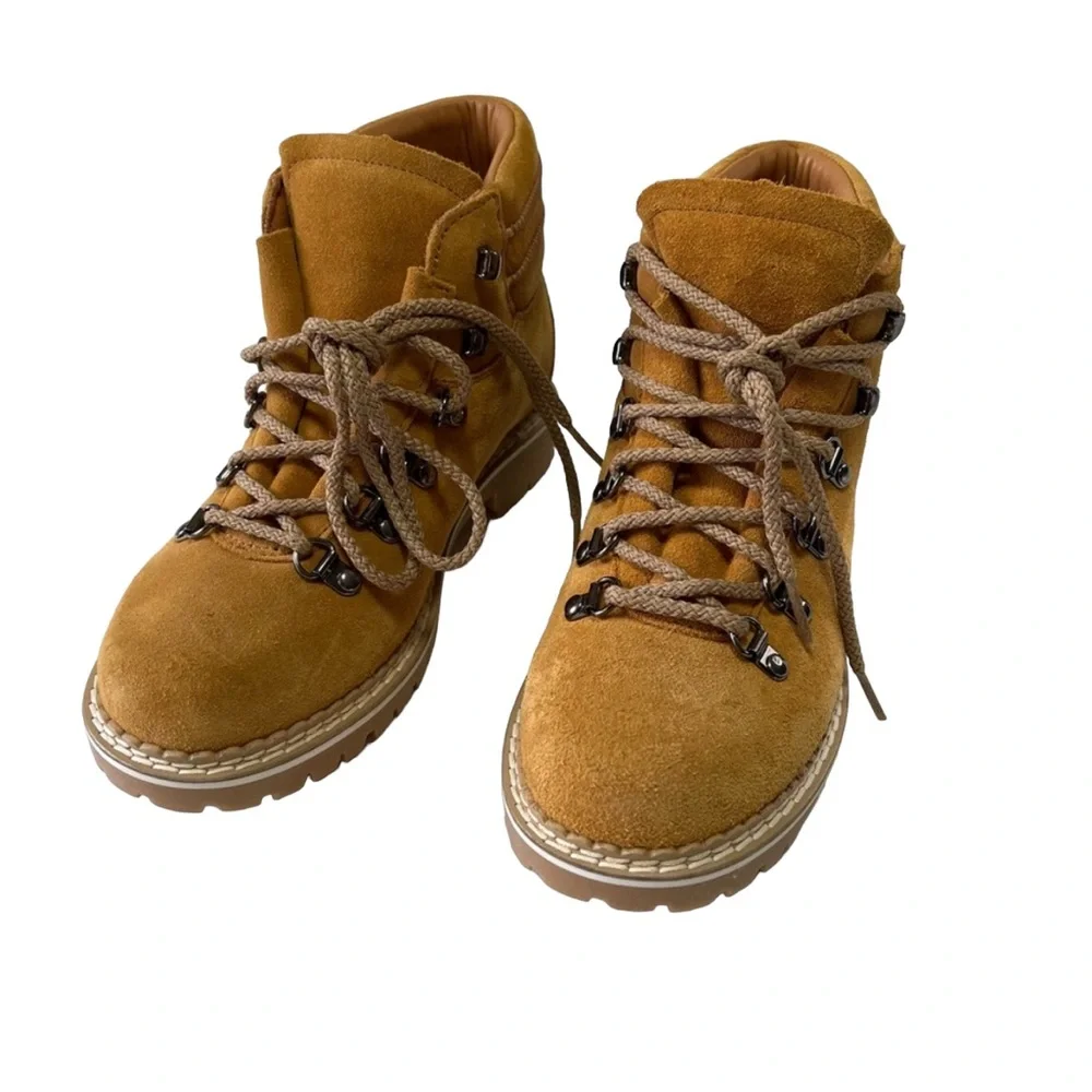 La Montelliana 1965 Alce Suede Hiking Boots Italy Lug Sole Size 37 US 7 NWOB